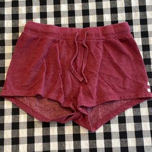 XS Vans shorts in a Maroon color